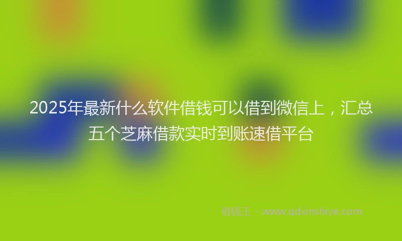 2025年最新什么软件借钱可以借到微信上，汇总五个芝麻借款实时到账速借平台
