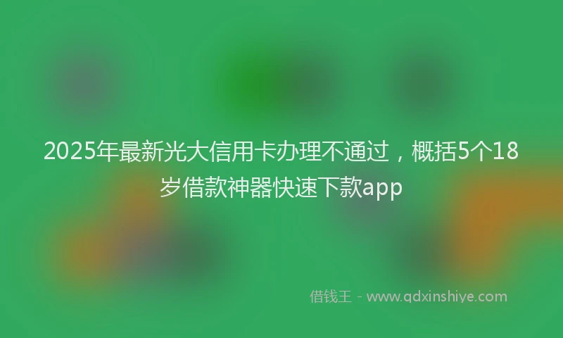 2025年最新光大信用卡办理不通过，概括5个18岁借款神器快速下款app