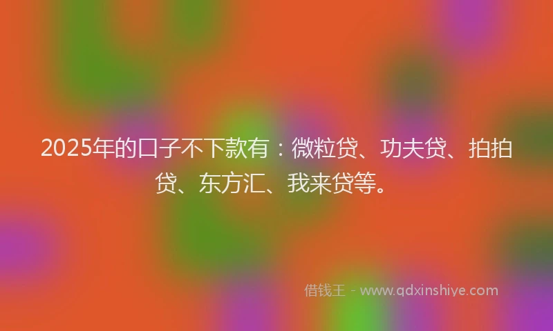 2025年的口子不下款有：微粒贷、功夫贷、拍拍贷、东方汇、我来贷等。