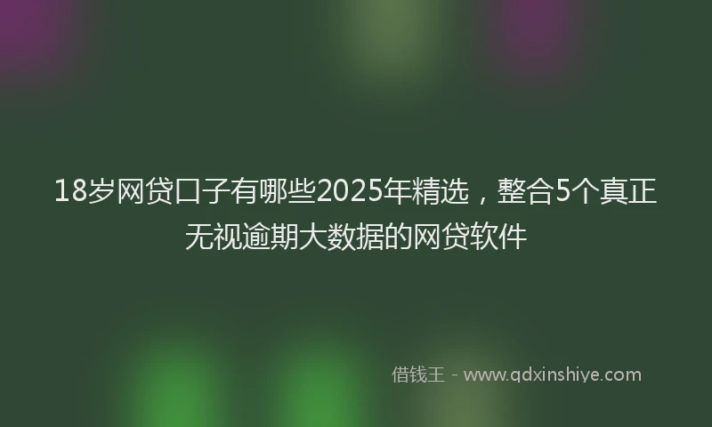 18岁网贷口子有哪些2025年精选，整合5个真正无视逾期大数据的网贷软件