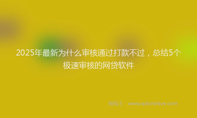 2025年最新为什么审核通过打款不过，总结5个极速审核的网贷软件