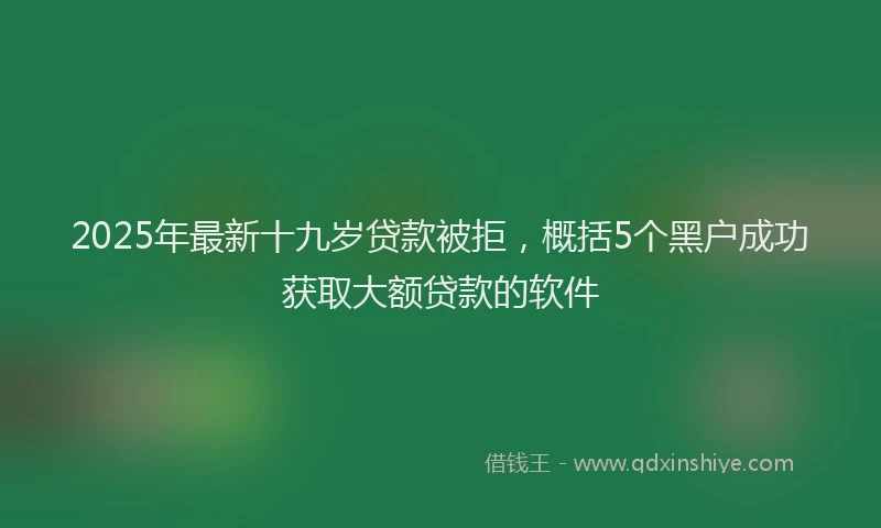 2025年最新十九岁贷款被拒，概括5个黑户成功获取大额贷款的软件