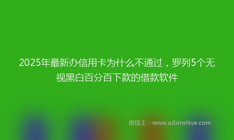 2025年最新办信用卡为什么不通过，罗列5个无视黑白百分百下款的借款软件