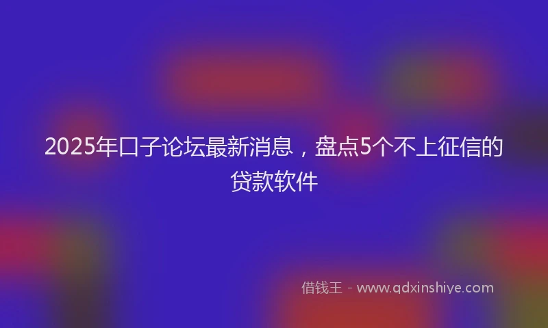2025年口子论坛最新消息，盘点5个不上征信的贷款软件