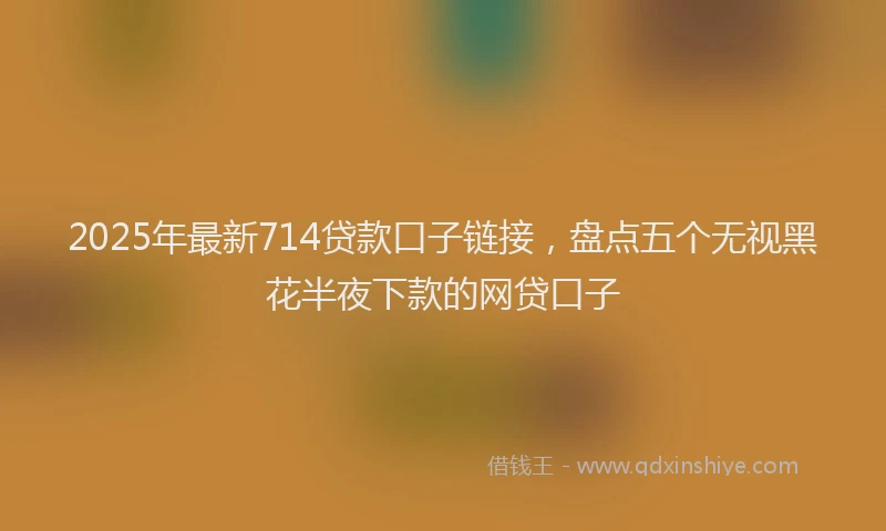 2025年最新714贷款口子链接，盘点五个无视黑花半夜下款的网贷口子