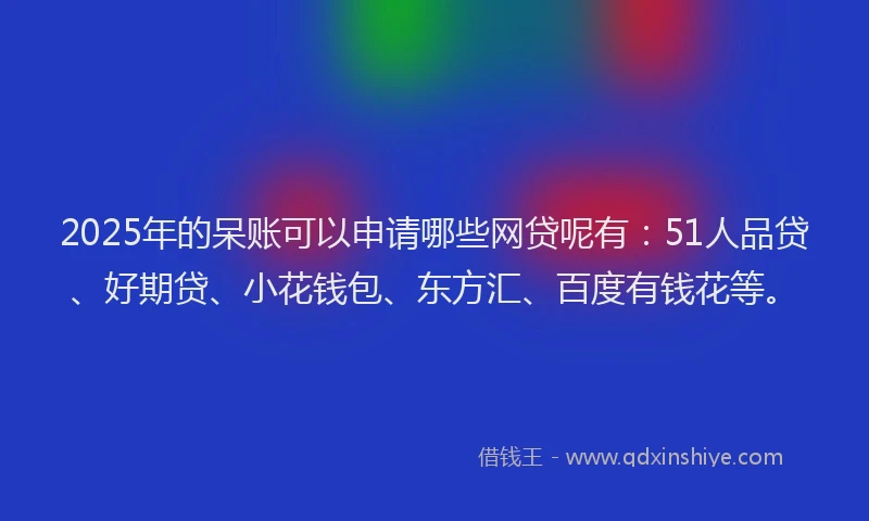2025年的呆账可以申请哪些网贷呢有：51人品贷、好期贷、小花钱包、东方汇、百度有钱花等。