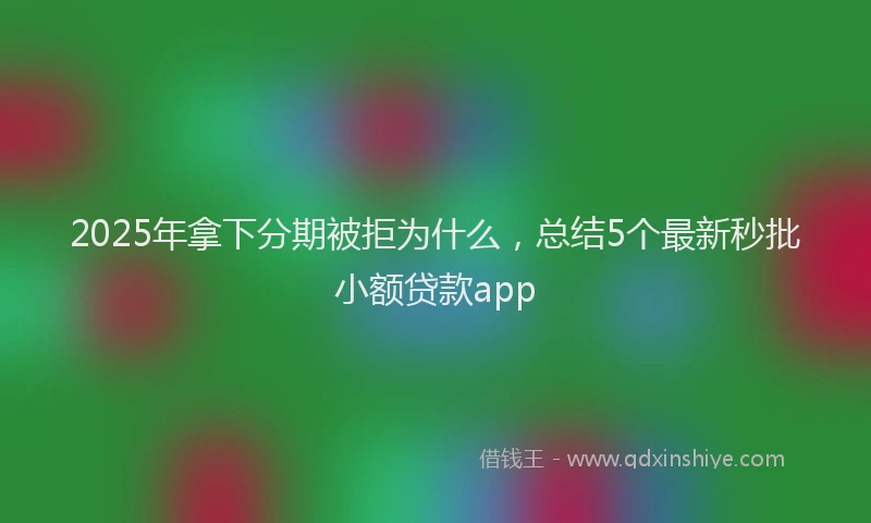 2025年拿下分期被拒为什么，总结5个最新秒批小额贷款app