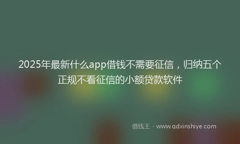 2025年最新什么app借钱不需要征信，归纳五个正规不看征信的小额贷款软件