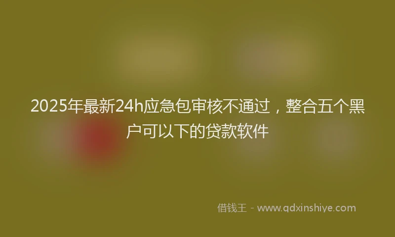 2025年最新24h应急包审核不通过，整合五个黑户可以下的贷款软件