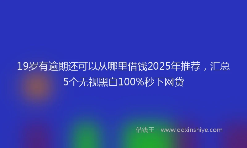 19岁有逾期还可以从哪里借钱2025年推荐，汇总5个无视黑白100%秒下网贷