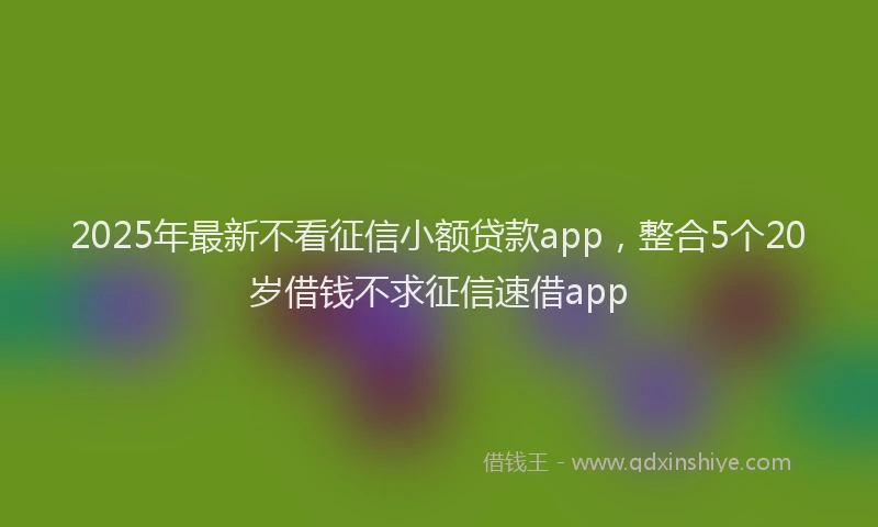 2025年最新不看征信小额贷款app，整合5个20岁借钱不求征信速借app