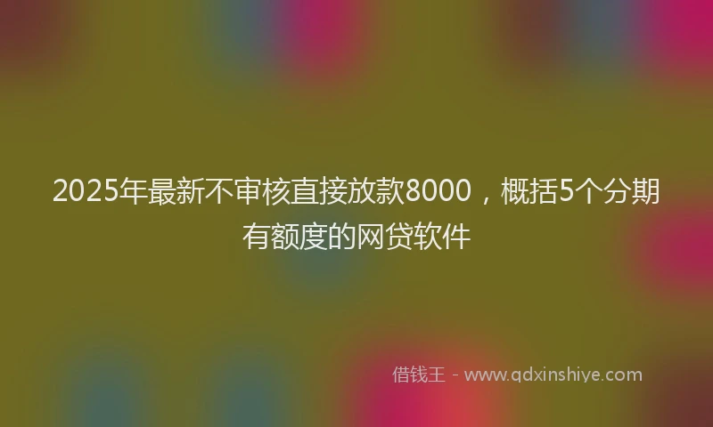 2025年最新不审核直接放款8000，概括5个分期有额度的网贷软件