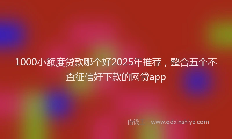 1000小额度贷款哪个好2025年推荐，整合五个不查征信好下款的网贷app