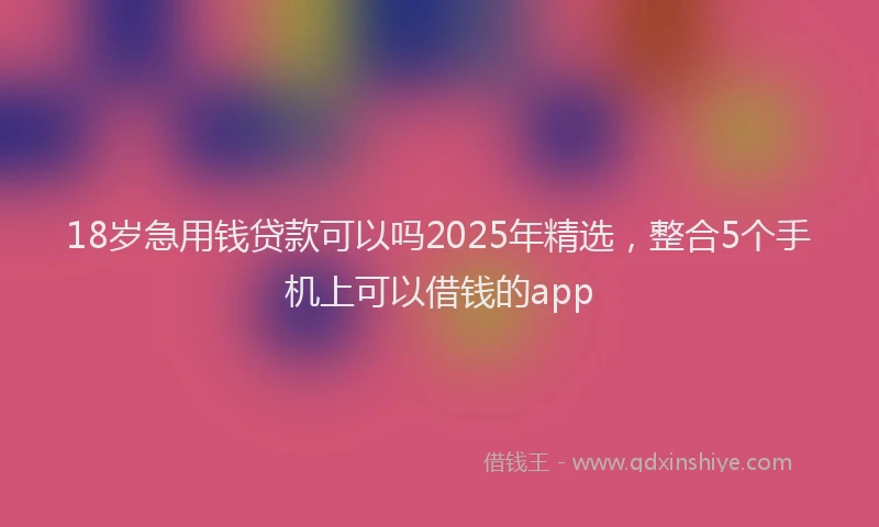 18岁急用钱贷款可以吗2025年精选，整合5个手机上可以借钱的app