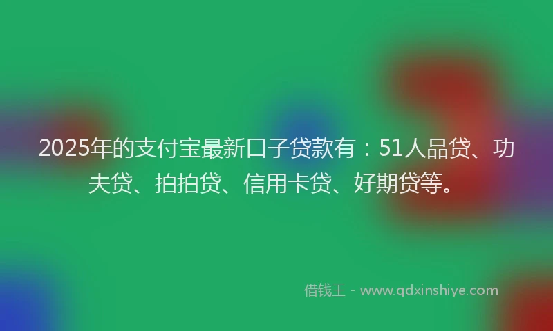 2025年的支付宝最新口子贷款有：51人品贷、功夫贷、拍拍贷、信用卡贷、好期贷等。