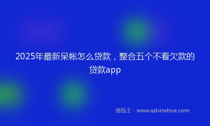 2025年最新呆帐怎么贷款，整合五个不看欠款的贷款app