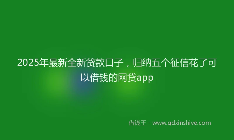 2025年最新全新贷款口子，归纳五个征信花了可以借钱的网贷app