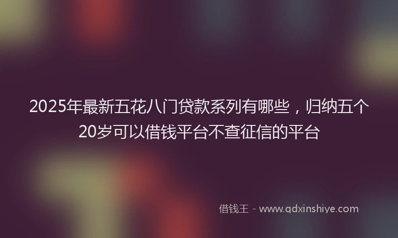 2025年最新五花八门贷款系列有哪些，归纳五个20岁可以借钱平台不查征信的平台