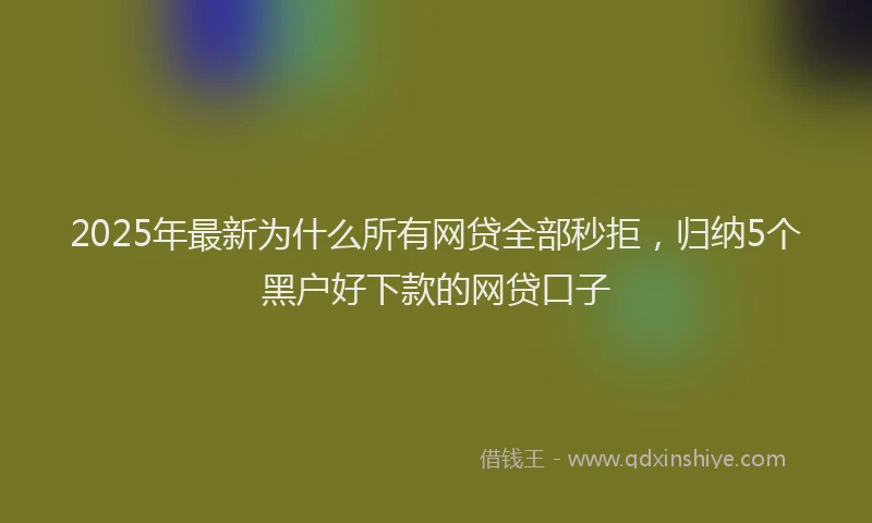 2025年最新为什么所有网贷全部秒拒，归纳5个黑户好下款的网贷口子