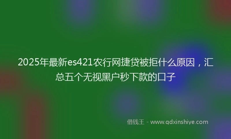 2025年最新es421农行网捷贷被拒什么原因，汇总五个无视黑户秒下款的口子