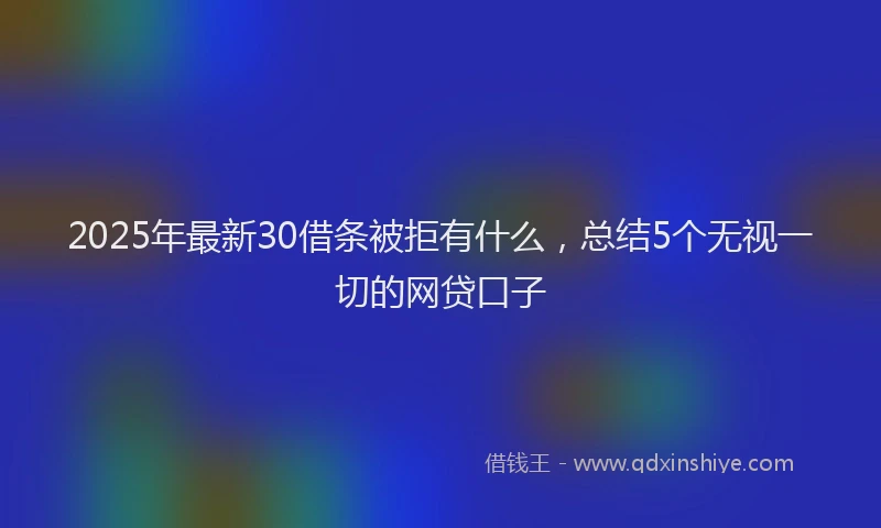 2025年最新30借条被拒有什么，总结5个无视一切的网贷口子