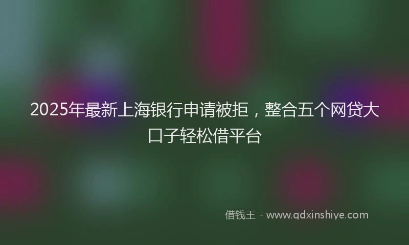 2025年最新上海银行申请被拒，整合五个网贷大口子轻松借平台