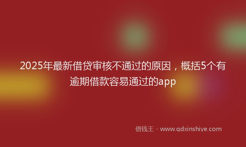 2025年最新借贷审核不通过的原因，概括5个有逾期借款容易通过的app
