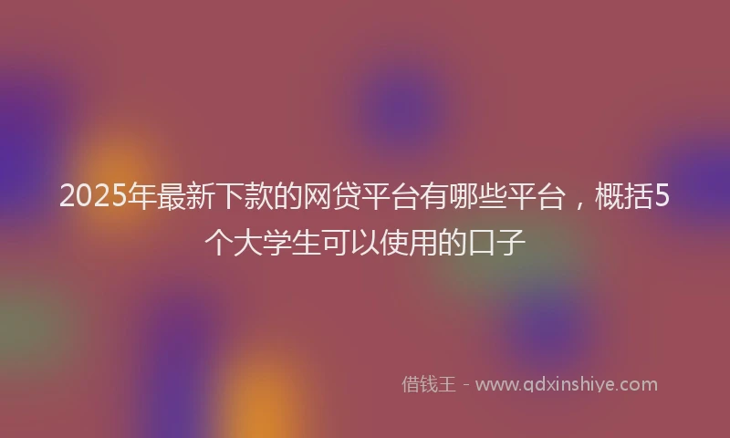 2025年最新下款的网贷平台有哪些平台，概括5个大学生可以使用的口子
