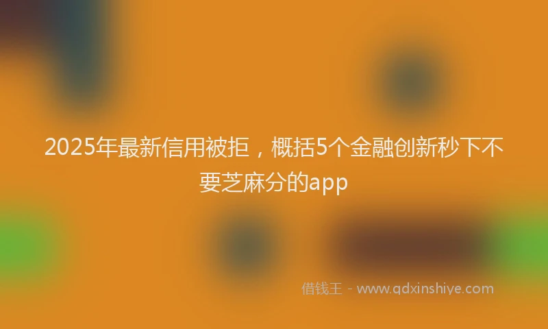 2025年最新信用被拒，概括5个金融创新秒下不要芝麻分的app