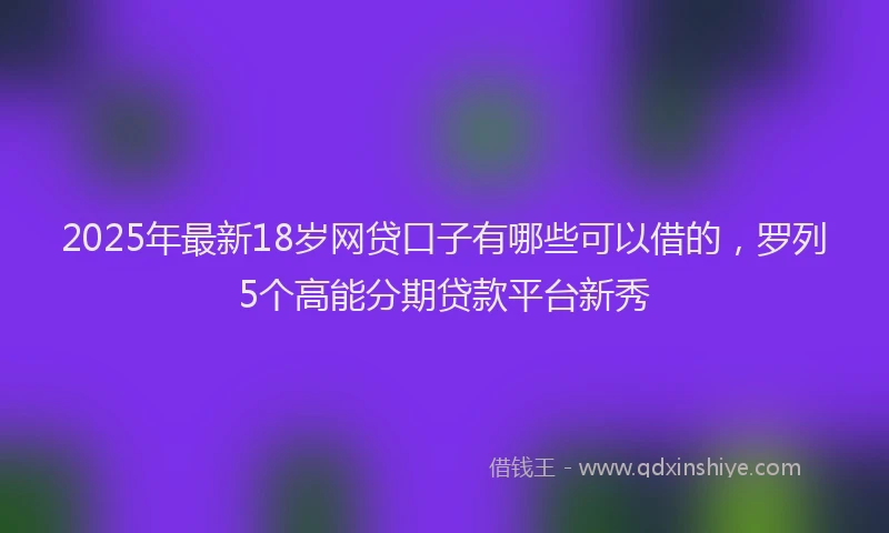 2025年最新18岁网贷口子有哪些可以借的，罗列5个高能分期贷款平台新秀