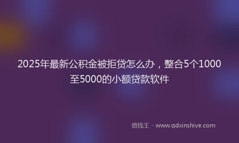 2025年最新公积金被拒贷怎么办，整合5个1000至5000的小额贷款软件