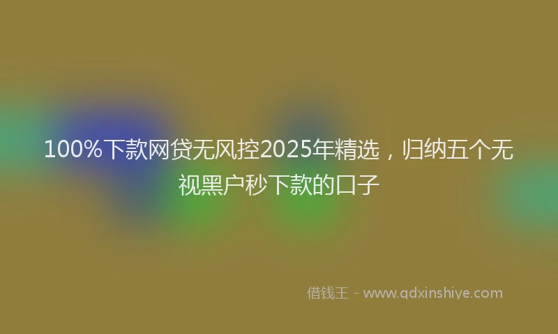 100%下款网贷无风控2025年精选，归纳五个无视黑户秒下款的口子