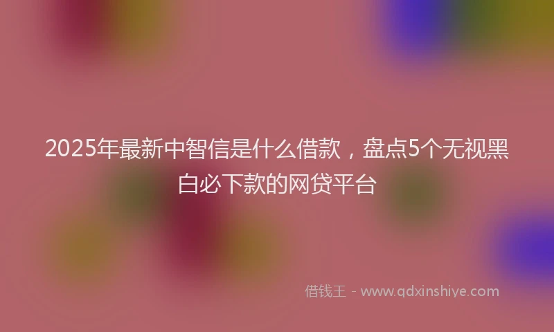 2025年最新中智信是什么借款，盘点5个无视黑白必下款的网贷平台