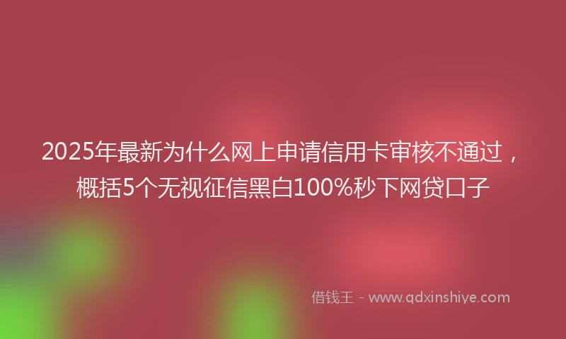 2025年最新为什么网上申请信用卡审核不通过，概括5个无视征信黑白100%秒下网贷口子