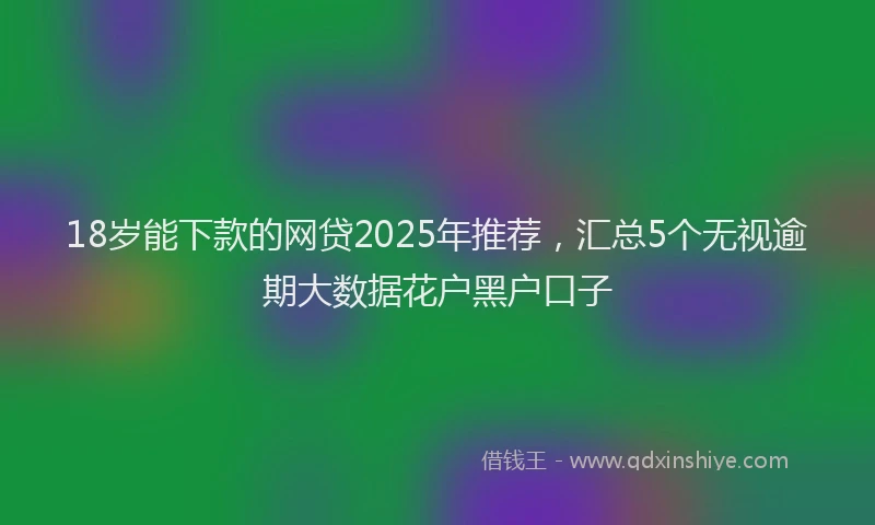 18岁能下款的网贷2025年推荐，汇总5个无视逾期大数据花户黑户口子