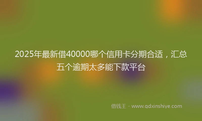 2025年最新借40000哪个信用卡分期合适，汇总五个逾期太多能下款平台