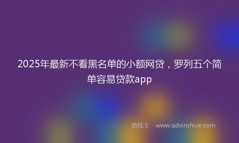 2025年最新不看黑名单的小额网贷，罗列五个简单容易贷款app