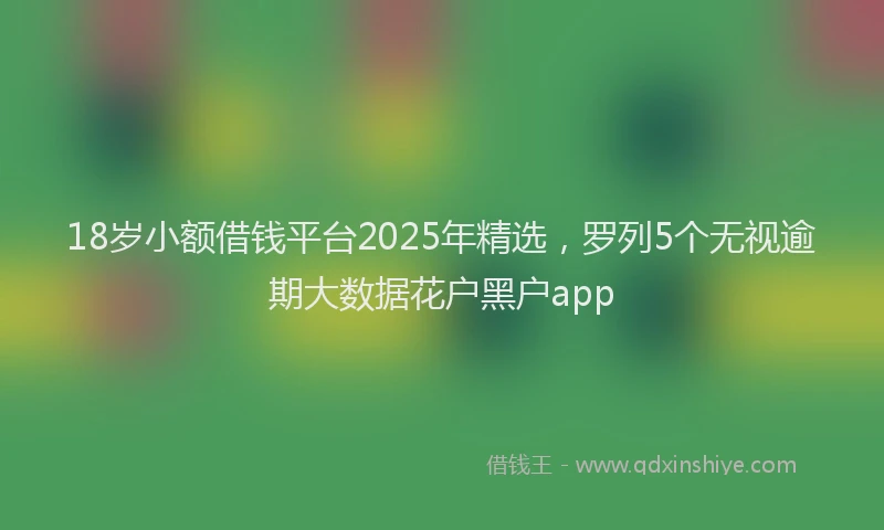 18岁小额借钱平台2025年精选，罗列5个无视逾期大数据花户黑户app