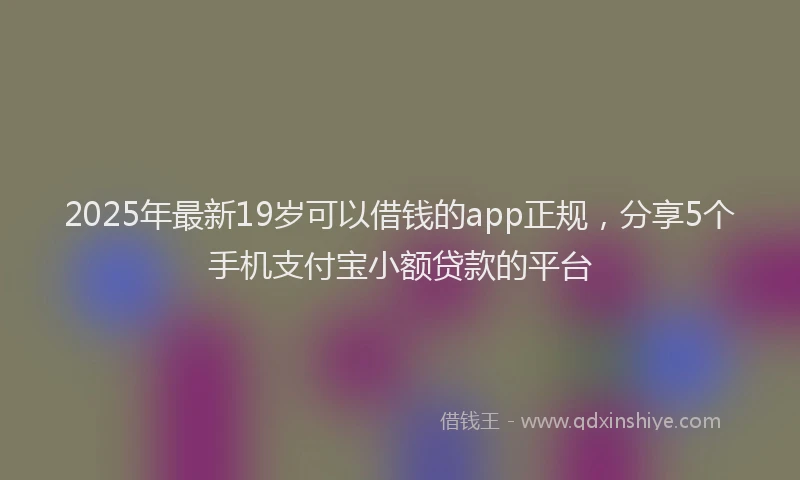 2025年最新19岁可以借钱的app正规，分享5个手机支付宝小额贷款的平台