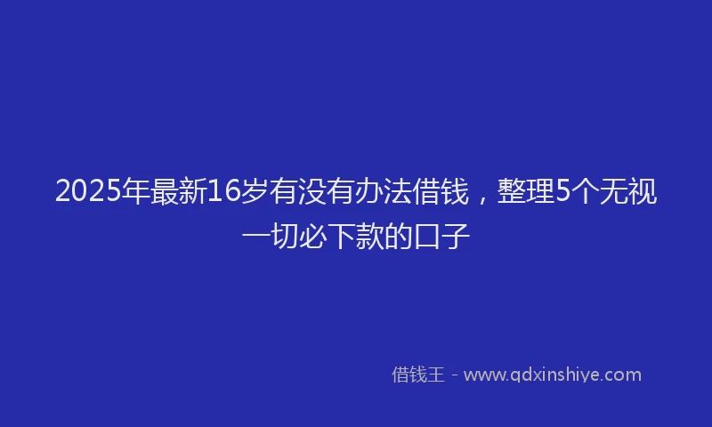 2025年最新16岁有没有办法借钱，整理5个无视一切必下款的口子