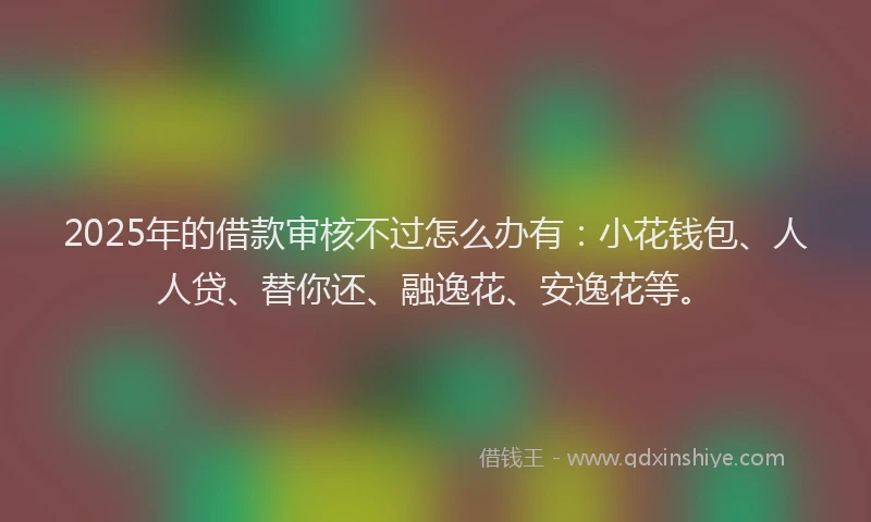 2025年的借款审核不过怎么办有：小花钱包、人人贷、替你还、融逸花、安逸花等。