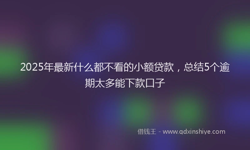 2025年最新什么都不看的小额贷款，总结5个逾期太多能下款口子