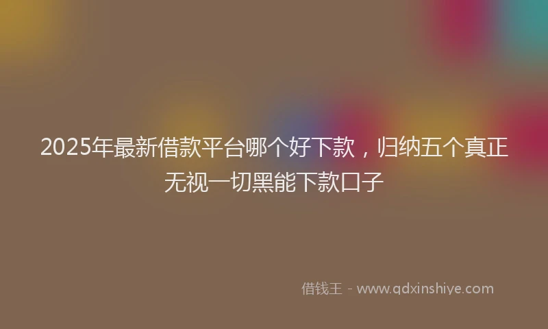 2025年最新借款平台哪个好下款，归纳五个真正无视一切黑能下款口子