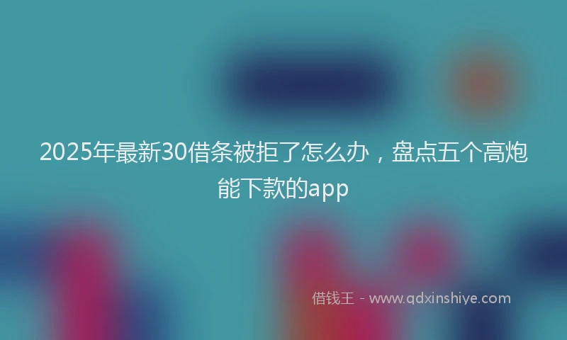 2025年最新30借条被拒了怎么办，盘点五个高炮能下款的app