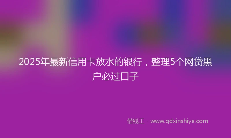 2025年最新信用卡放水的银行，整理5个网贷黑户必过口子