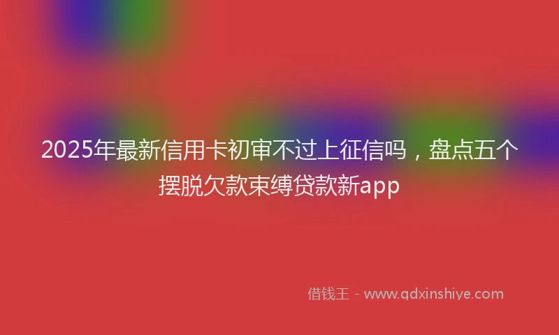 2025年最新信用卡初审不过上征信吗，盘点五个摆脱欠款束缚贷款新app