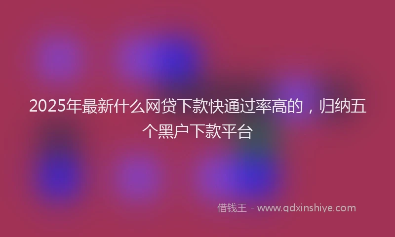 2025年最新什么网贷下款快通过率高的，归纳五个黑户下款平台