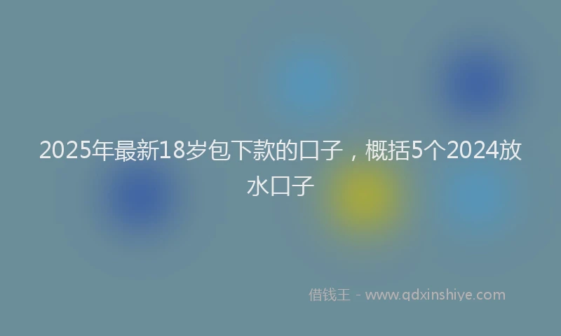 2025年最新18岁包下款的口子，概括5个2024放水口子