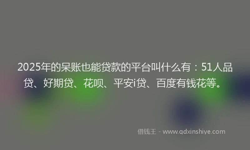 2025年的呆账也能贷款的平台叫什么有：51人品贷、好期贷、花呗、平安i贷、百度有钱花等。