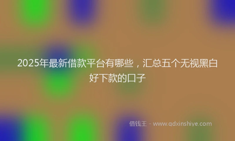 2025年最新借款平台有哪些，汇总五个无视黑白好下款的口子
